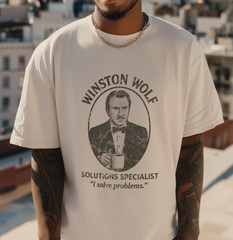 Winston Wolf Pulp Fiction Tee Tarantino Movie Shirt S-4XL Film Gift