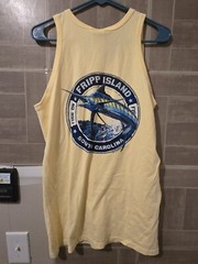 Fripp Island South Carolina SC Tank Top Yellow Adult Sz Small Fish On NEW NWT