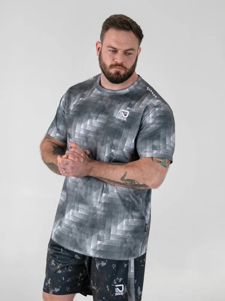 D555 Duke Big Mens Dry Wear T-Shirt Lightweight Grey Printed 2XL-6XL (601922)