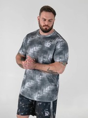 D555 Duke Big Mens Dry Wear T-Shirt Lightweight Grey Printed 2XL-6XL (601922)