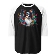 Artistic Papillon Explosion Raglan Shirt | Men’s Colorful ¾ Sleeve Top