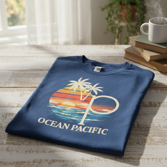 Ocean Pacific OP Surf Shirt, Vintage 80s Surf Tee, Retro Logo Graphic TA79