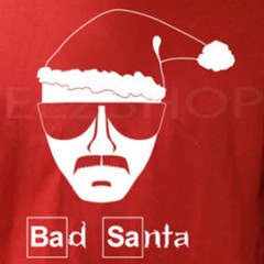 BAD SANTA Christmas gift Breaking Bad walter white BrBa funny Heisenberg T-shirt