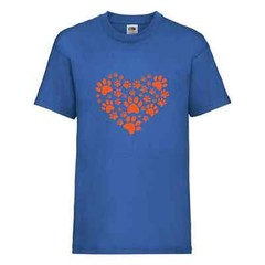 Dog Paw Print Heart Humour Novelty T Shirt Various Colours And Sizes