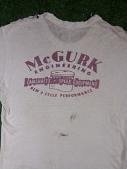 Vintage 50s Mcgurk Hot Rod Speed Racing Water Print Medium Distressed Shirt USA