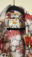 Oh Snap Drill Clothing Comic Pop Art Shirt Mens M Stretch Button Up Bang Pow