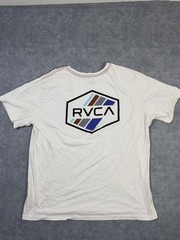 RVCA Shirt Mens 2XL White Balance Of Opposites Hex Logo Graphic Tee Surf Skate