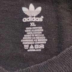 adidas Originals Trefoil Logo Black Blue Graphic Print Crew Neck T-Shirt XL