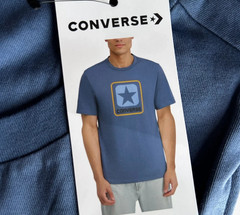 Converse Men’s Short Sleeve Star Logo Graphic T-Shirt, Blue, Size XL