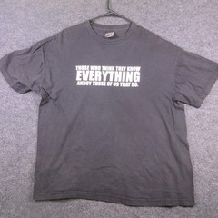 Vintage Y2K Top Heavy Shirt Mens XL Black Everything Quote Funny Sarcastic 2004