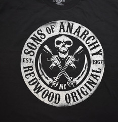 Sons Of Anarchy Mens Redwood Original Road Gear Reaper Black Shirt New XL