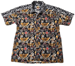 Max Boxxer Skulls Motorcycle Flames Cards Print Shirt Men’s Size Large Shirt