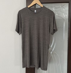 vtg y2k AMERICAN APPAREL Track shirt cotton Rayon poly Brown blank tshirt Medium