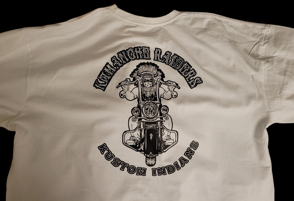Komanche Raiders Motorcycle T-Shirt 100% Cotton Soft Comfortable Durable Stitch