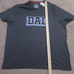 Club Room Men’s Dad Sueded Graphic T Shirt Charcoal Heather Grey 2XL