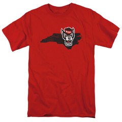 NC State Adult T-Shirt Wolfpack Official State, Red S-5XL