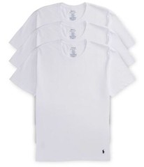 3 GENUINE POLO RALPH LAUREN MENS 1XL TO 6XL BIG&TALL WHITE COTTON CREW T-SHIRTS