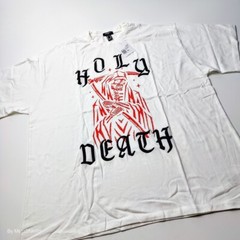 Forever 21 XL Men’s T-Shirt White Red Black Reaper Graphic Embroidered NWT