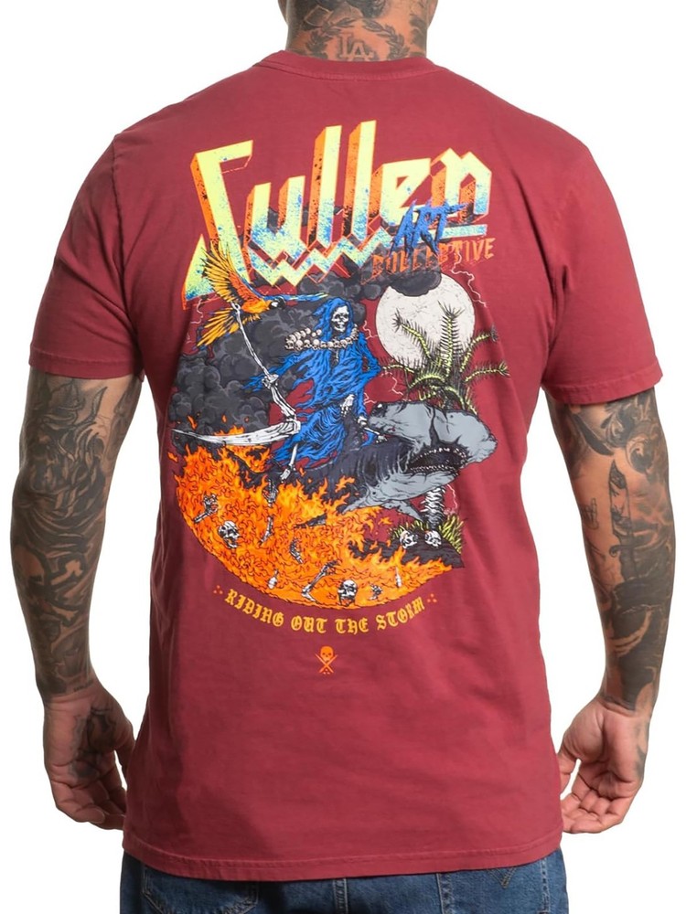 Sullen Men’s Storm Riders Short Sleeve Premium T-shirt Tattoo Reaper Surfing Tee