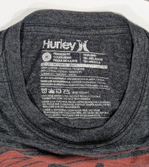 Hurley Tri-Blend Premium Fit T-shirt Soft Lightweight Graphic Tee – Grey- Size M
