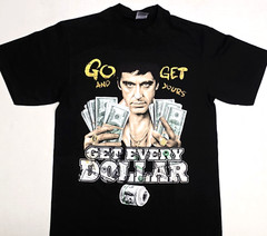 SCARFACE T-shirt Tony Montana Gangster Movie Men’s Tee 100% Cotton Black New