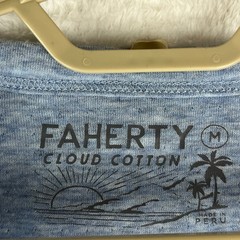 Faherty T-Shirt Mens Medium (M) Cloud Cotton Pima Modal Heather Blue Tee