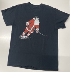 Chalktalk Sports T-Shirt Santa Clause Playing Hockey Tee Medium