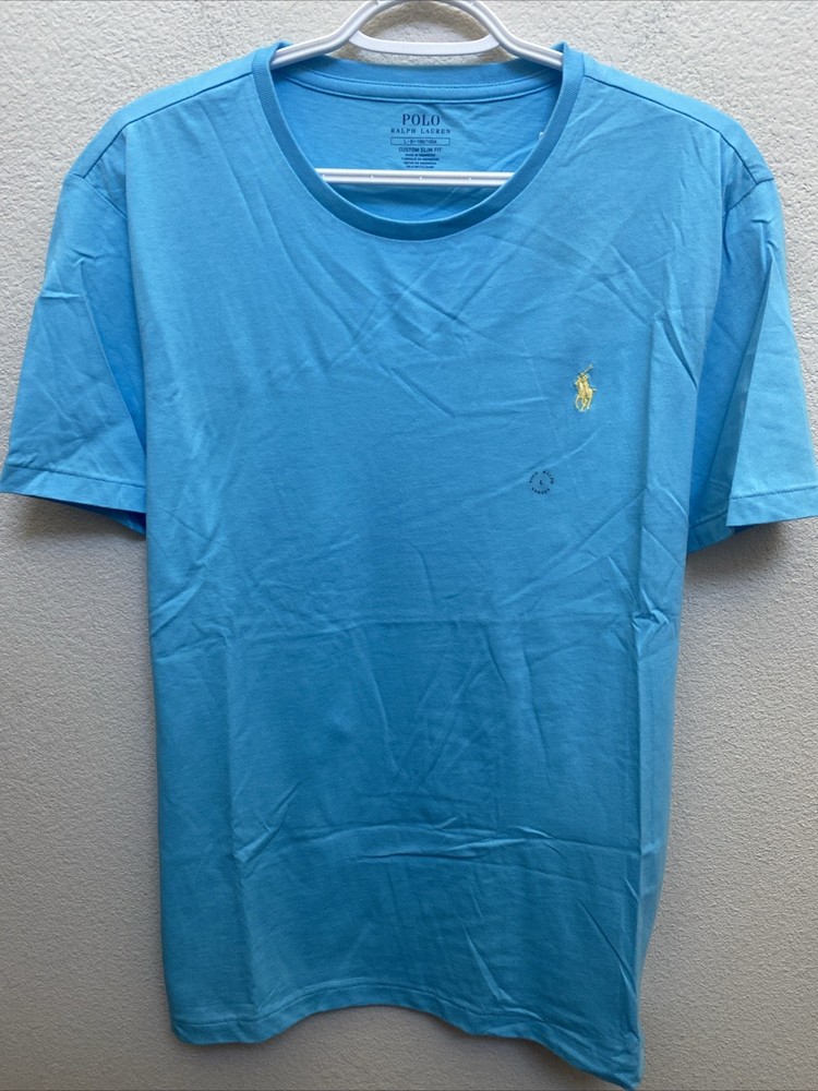 NEW Polo Ralph Lauren Men’s Large Custom Slim Fit T-Shirt Margie Blue NWT $39.50