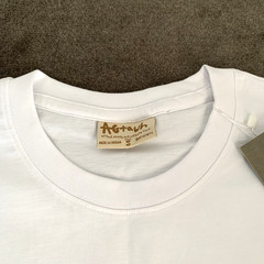 AGTAWH Men’s T-Shirt Size S 100% Cotton Peace Sign Embroidered White/Orange NWI