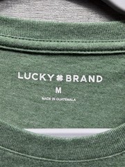 Lucky brand men’s t shirt medium green logo cotton polyester rayon new with tag