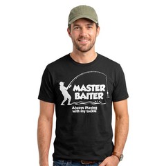 Funny Fishing Master Baiter T-Shirt Angler Fisherman Angling Dad Joke Tee