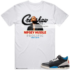 White T-Shirt Inspired by Nipsey Hussle Nike Dunk Low Triple Pink