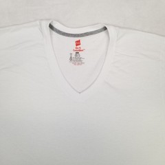 Hanes White Basic Slim Fit ComfortBlend T-Shirt Men’s Size Medium V-Neck Blank
