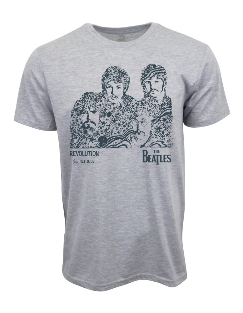 THE BEATLES MENS REVOLUTION T SHIRT GRAY