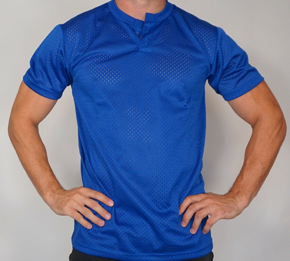 NEW MEN’S BLUE MESH SHIRT TOP ADULT SMALL