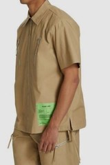 $375 Helmut Lang Men’s Beige Zip Front Shirt Size S