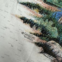 Vintage 90s Maine Moose Nature Graphic wrap Tee double sided Large USA San Segal