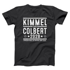 Kimmel and Colbert 2028 Election Campaign Dream Liberal Duo Xs-5x Unisex Tshirt