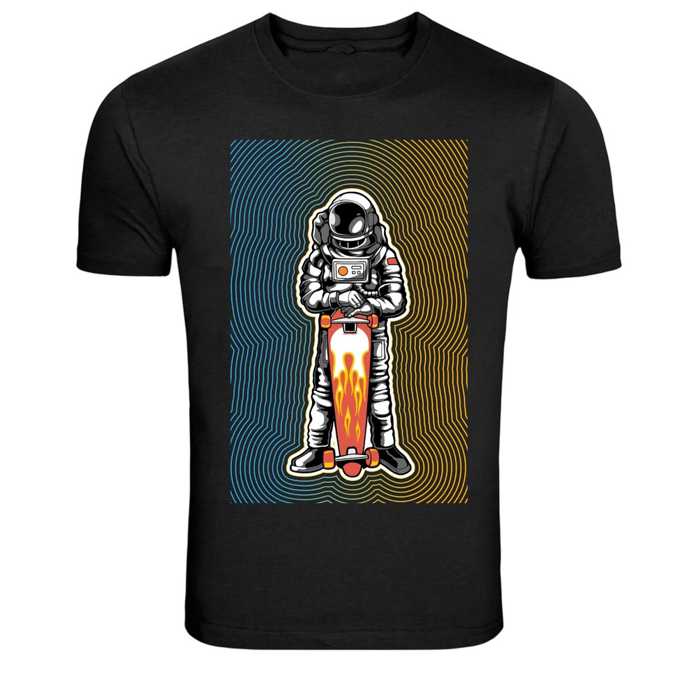 Astronaut Riding Rocket Space Graphic T-Shirt