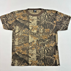 Vintage Ace Sportswear Single Stitch Sniper Camo Mens T-Shirt L Brown Ringer 80s