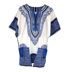 100% COTTON Unisex Dashiki Africa Tribal Print Festival Kaftans Shirt Blouse Top