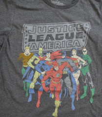 DC Comics Justice League Of America Mens Retro Distressed Print Shirt New Small