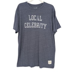 Original Retro Brand Local Celebrity Graphic T-Shirt Mens L Blue Heathered Soft