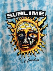 Sublime 40oz to Freedom Sun Logo Tie Dye T-Shirt Mens XL Blue White #0303