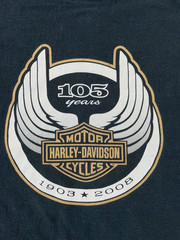 Harley Davidson Shirt Men’s Large Black Tee 105 Years 2008 Made in USA