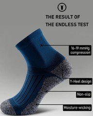Quarter Compression Socks Mens Womens Cushioned Running Hiking Socks