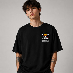 Anime Oversized T Shirt Japanese Streetwear Luffy Graphic Tee Unisex Cotton Top