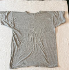 Vintage 80s Champion Cotton Rayon Gray Distressed Single Stitch T Shirt Sz XL