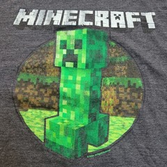 Official Minecraft Mojang Jinx Green Creeper Gray T-Shirt Size S