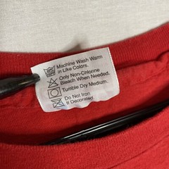 Vintage 80s Hanes Cotton Tee Blank Tshirt Irregular Red Sz XL Made in USA